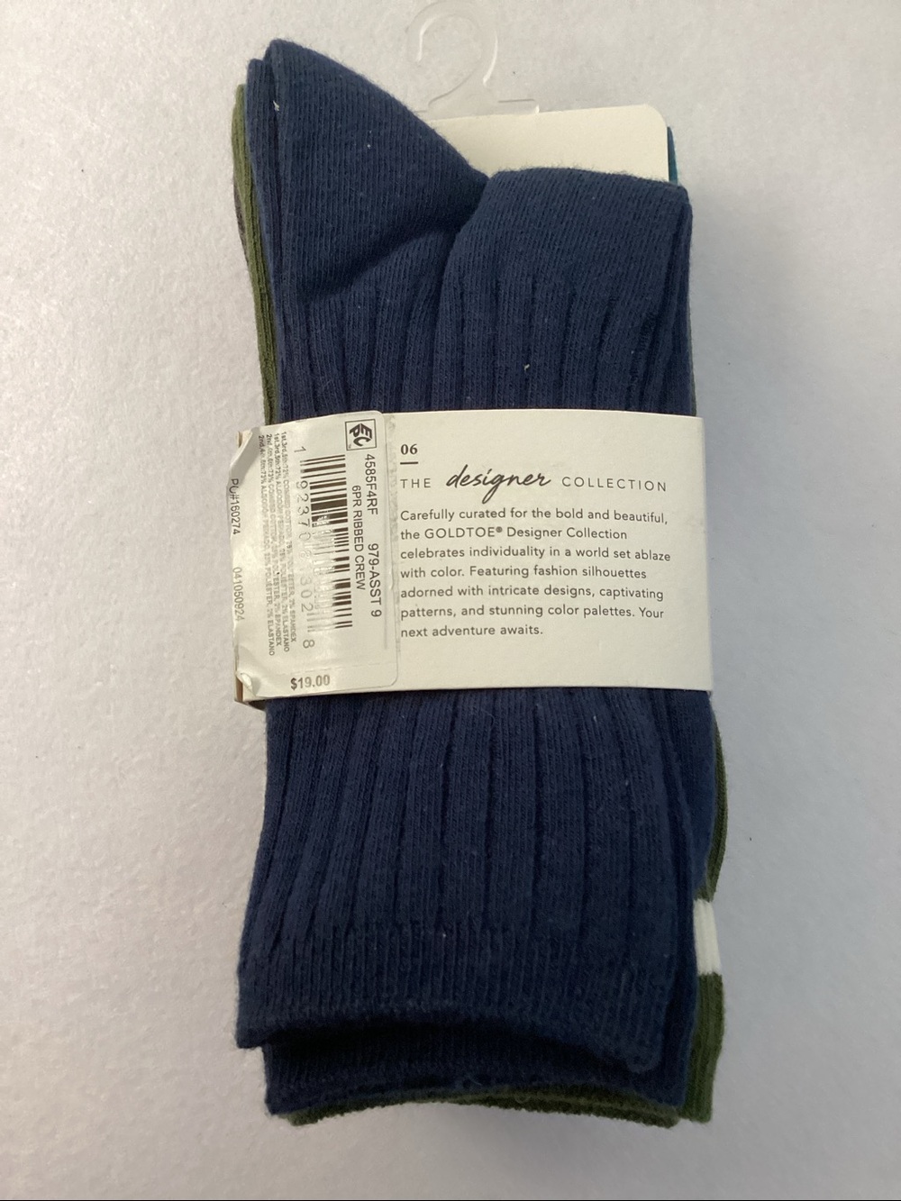 Gold Toe Designer Collection Ribbed Crew Socks - 6 Pairs - Picture 6 of 6